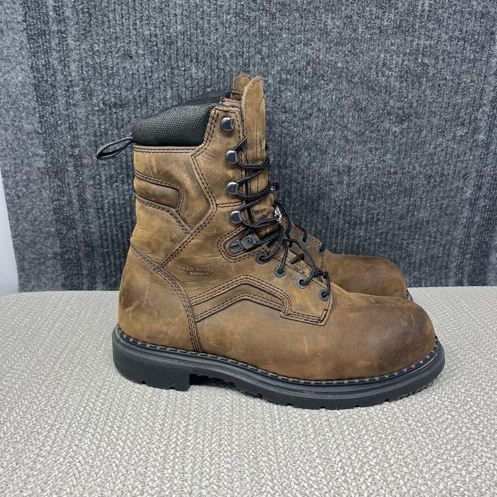 Red Wing 4414 Waterproof Brown Leather Steel Toe Safety Work Boots Mens 9 2E